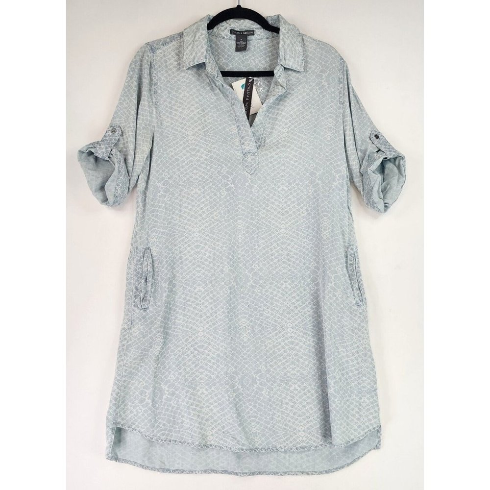 Chelsea & Theodore Dress Womens Medium Blue Soft Tencel Mom‎ Cottage Core Mini